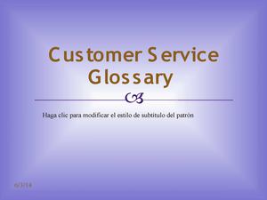 Customer Service Glossary