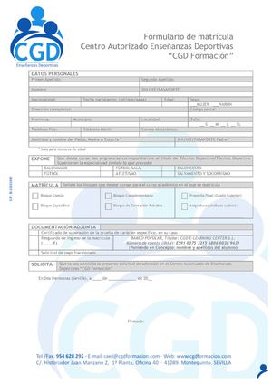 Formulario de matricula