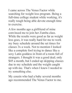 The Venus Factor - Workout Review