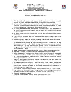 Mínimos NO Negociables 