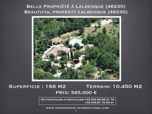 VENTE MAISON PARTICULIER LALBENQUE CAHORS (LOT) - Immofrance International