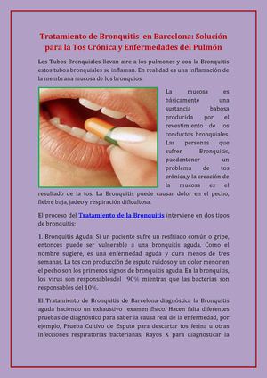 Tratamiento de Bronquitis  en Barcelona: Solución para la Tos Crónica y Enfermedades del Pulmón 