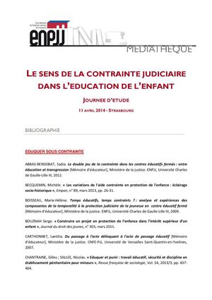 Le sens de la contrainte judiciaire dans l'éducation de l'enfant