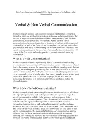 VERBAL & NON VERBAL 