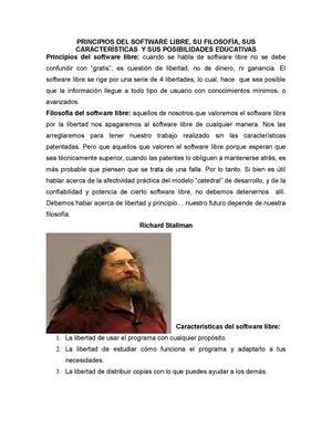 principios de software libre, su filosofía sus características y sus posibilidades educativas