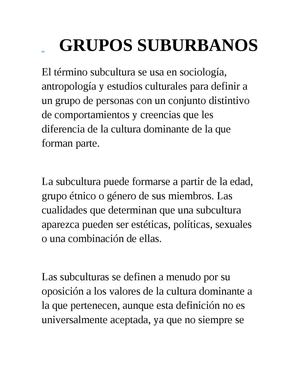 Tribus o grupos suburbanos 