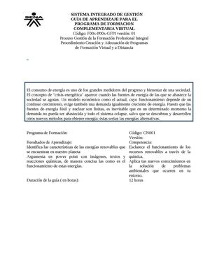 GUIA DE APRENDIZAJE ENERGIA RENOVABLE