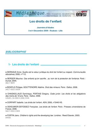 Les droits de l'enfant