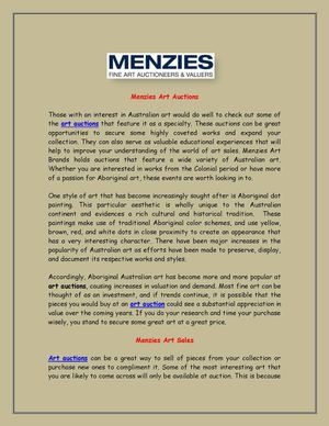 menzies art auctions
