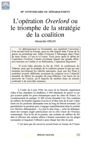 L'opération Overlord ou le triomphe de la stratégie de la coalition