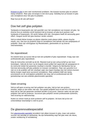 Krassen in glas verwijderen