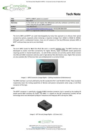 MPO Vs MTP Whats in a name?