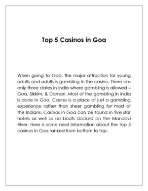 Top 5 Casinos in Goa
