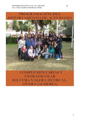 Programación actividades del IES Cura Valera