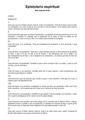 Epistolario espiritual-Juan de Avila