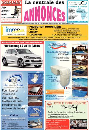 La Centrale des Annonces N° 1202 Semaine du 08 au 14 Juin 2014