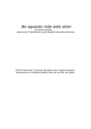Ya no soporto este dolor