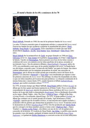 EL INICIO DEL METAL.