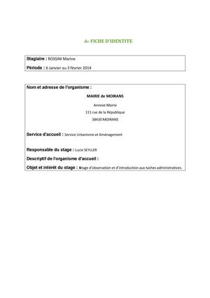 Rapport de stage