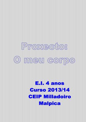 Proxecto: O corpo humano (E.I. 4 anos)