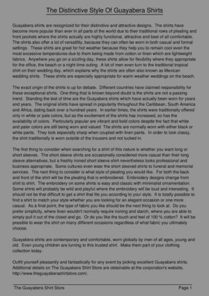 The Distinctive Style Of Guayabera Shirts