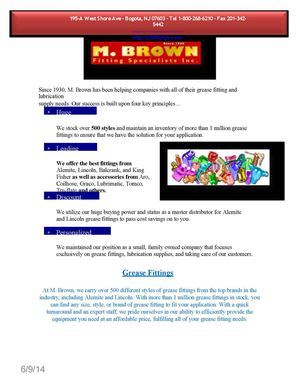 M Brown Grease Fittings