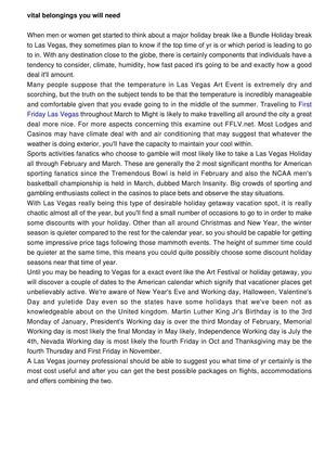 Necessary things you will need to know about Las Vegas