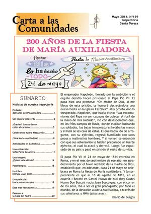 Nº 139 Carta Comunidades Mayo 2014