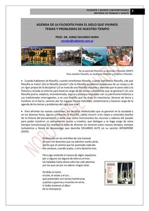 157. HACER FILOSOFIA: LA AGENDA DEL SIGLO EN QUE VIVIMOS.