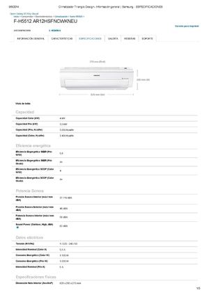 Climatizador Triangle Design– Información general _ Samsung - ESPECIFICACIONES h5512