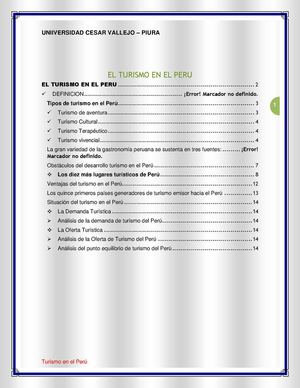 el turismo en el peru 