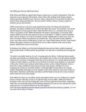 The Difference between Jilbab and Abaya