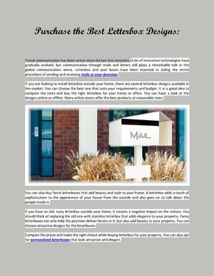 Buy the Best Fence Letterboxes for your Property