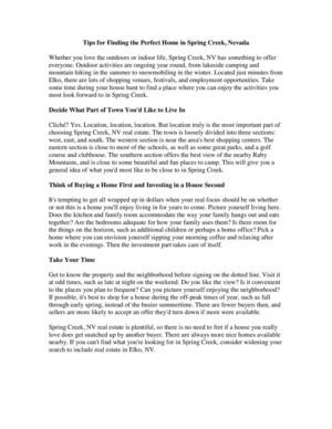 Tips for Finding the Perfect Home in Spring Creek, Nevada