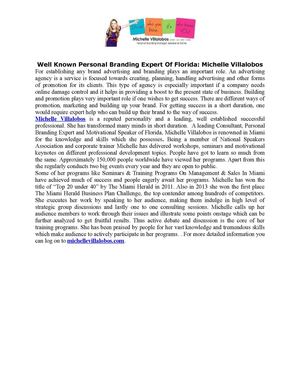 Well Known Personal Branding Expert Of Florida Michelle Villalobos
