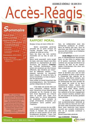 Rapport de l'Assemblée Générale d'Accès-Réagis - Juin 2014