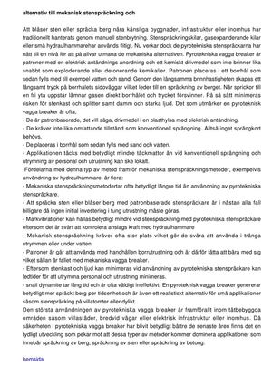 Alternativ till mekanisk stenbrytning och  snail dynamite