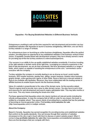 Aquasites - For Buying Established Websites in Different Business Verticals