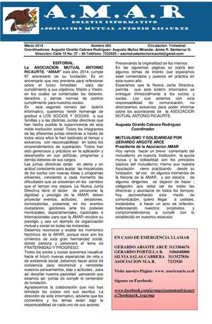 Boletin Informativo Asociacion Mutual Antonio Ricaurte
