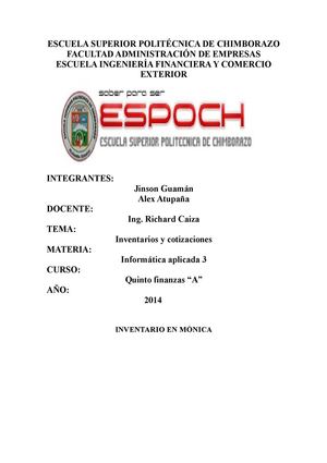 Monica 8.5 inventarios y cotizaciones 