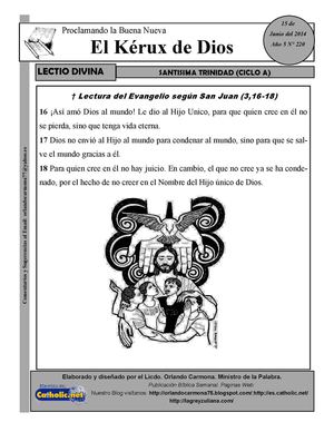 LECTIO DOMINGO SANTISIMA TRINIDAD  A