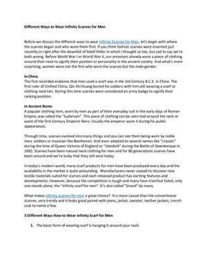 Different Ways to Wear Infinity Scarves for Males