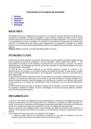 INNOVACIÓN DE PROCESOS