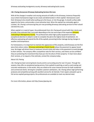 sealcoating in Montgomery County