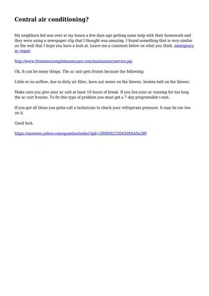 Central air conditioning?