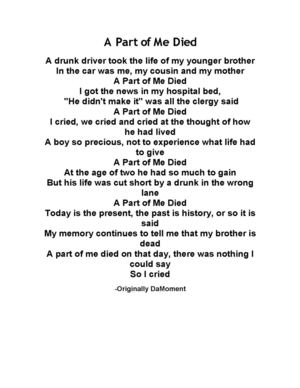 A Part of Me Died