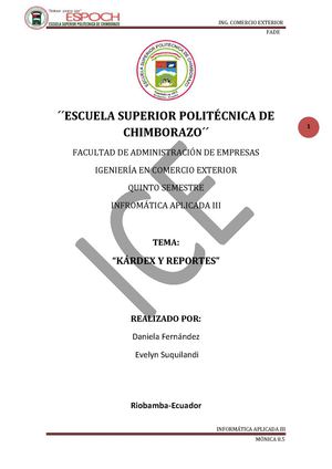 KÁRDEX Y REPORTES EN MONICA 8.5