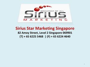 Sirius Star Marketing, Singapore: Marketing and Management Consulting Agency