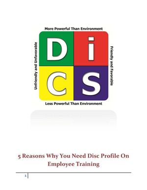 5 Reasons Why You Need Disc Profile On Employee Training