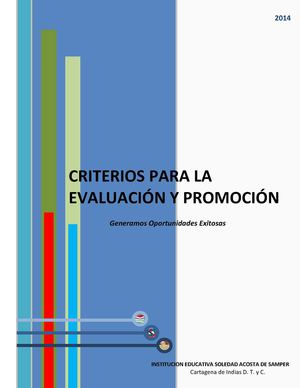 Criterios de Evaluación Y Promoción IESAS